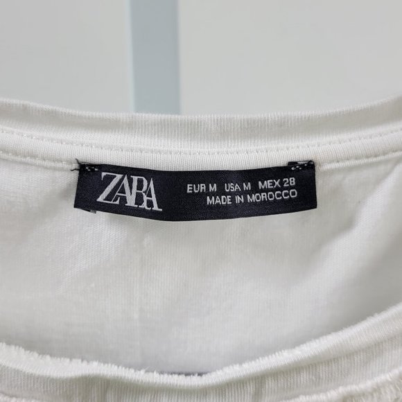 ZARA lace neck t-shirt Sz M - Picture 6 of 7